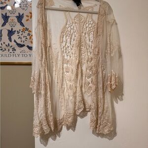 Lace Crochet Sheer Kimono